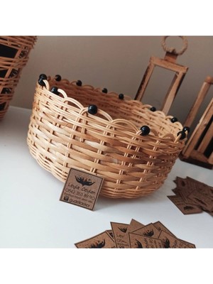 Feyza Design Şık Hasır Bambu Rattan Ekmeklik Organizer, 22X10 Cm, Dayanıklı ve Şık Tasarım
