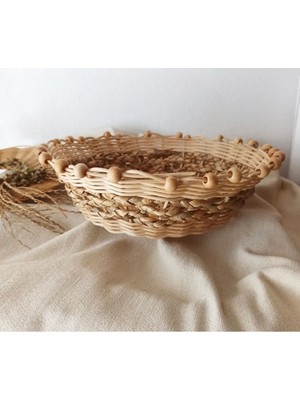 Feyza Design Şık Hasır Bambu Rattan Ekmek Sepeti, Evinizde Doğal Şıklık