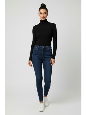 Hsc Bilişim Kadın Siyah Boğazlı Triko Kazak