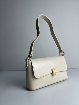 Giseca Sindy Krem Tokalı Deri Şık Kadın Omuz Çantası