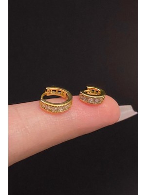 Blisse Piercing Kadın Zirkon Taşlı Tragus Helix Kıkırdak Halka Çelik Piercing