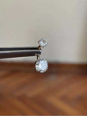 Rupen Kraft Çift Taş Gold Renk Ultraliğht 10 mm Titanyum Göbek Piercingi