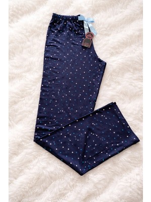 Lady Queen Likralı Ring Viskon Battal Beden Pijama Altı 6020