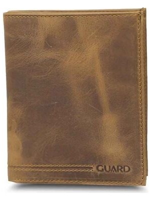 Guard Antik Taba Hakiki Deri Çıkarılabilir Gizli Kartlıklı Erkek Cüzdan // GRD260225WT1578