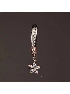 Rupen Kraft Yıldız Çiçek Sallantılı Titanyum Klips Göbek Piercing Ultraliğht 10 mm Titanyum Göbek Piercingi