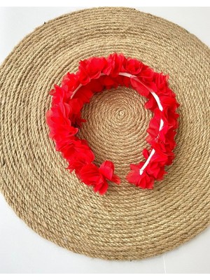 İrembaby Anne Lohusa Tacı Kırmızı Çiçekli Lohusa Tacı (Çekim-Düğün-Kına)