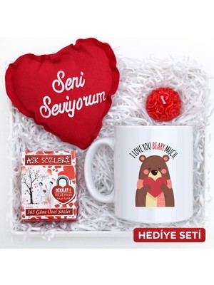 E-Hediyeci I Love You Beary Much Hediye Kutusu - Sevgiliye Hediye Kutusu (Doğum Günü Hediyesi, Romantik Hediye Seti, Seni Seviyorum Hediyesi - S Serisi