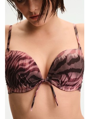 Penti Cesira Pink Lol Zebra Desenli Simli Bikini Üstü