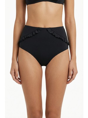 Penti Siyah New High Ruffle Bikini Altı