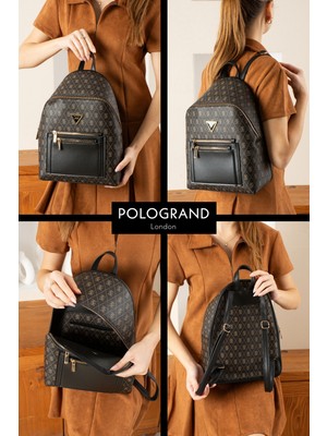 Tonny Black Orijinal Kadın Çok Gözlü Lüks Konfor Modeli Ayarlanabilir Askılı 3 Bölmeli Şık Sırt ve Omuz Çantası