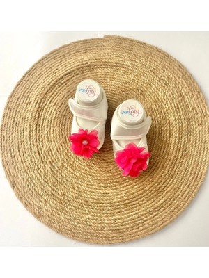 İrembaby Bebek Ayakkabı Süslü Patik Fuşya Çiçekli (Lohusa-Çekim-Mevlüt)