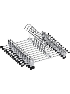 Feyza Design 5’li Metal Pantolon ve Etek Askısı, 360° Dönebilen, Ayarlanabilir Çoklu Askı