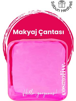 Özgürce Şeffaf Seyahat Çantası, Makyaj ve Kozmetik Düzenleme, Pembe Pvc