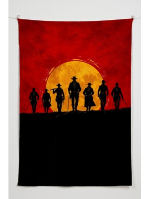 Charmbi Gamer Duvar Örtüsü -  Çok Renkli Anime Temalı Kumaş Oda Dekoru Tapestry