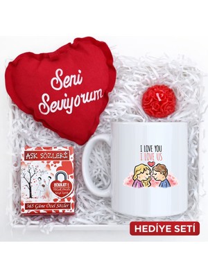 E-Hediyeci I Love You - I Love Us Hediye Kutusu - Sevgiliye Hediye Kutusu (Doğum Günü Hediyesi, Romantik Hediye Seti, Seni Seviyorum Hediyesi - S Serisi