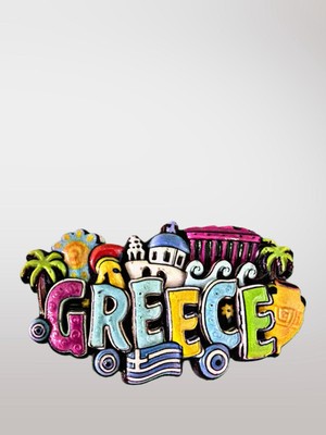 Mundy Greece (Yunanistan) Temalı Kabartmalı Polyester Magnet Buzdolabı Süsü – 8,5 cm x 4,5 cm (KOD:1084)