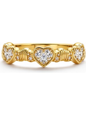 Venüs Design Çelik Taşlı Kalp Yüzük (Ayarlanabilirdir)