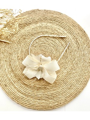 İrembaby Anne Lohusa Tacı Krem Tüylü Fiyonk Lohusa Tacı Saç Bandı