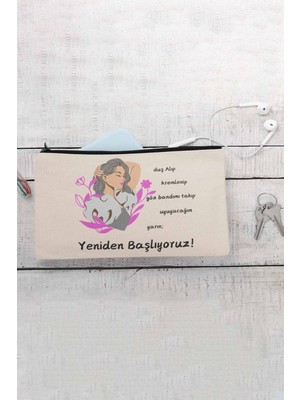 Özgürce Yeniden Başlangıç Temalı Eğlenceli Baskılı Çok Amaçlı Çanta