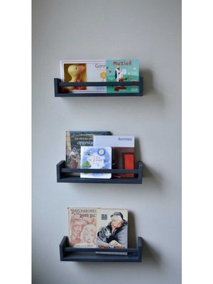 Feyza Design Çocuk Odası, Banyo ve Mutfak Için 3'lü Geniş Duvar Rafı Seti