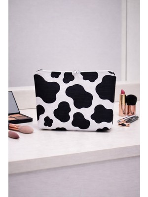 Özgürce Benek Desenli Fermuarlı Kozmetik Organizer Çanta, Körüklü, Düzenleyici