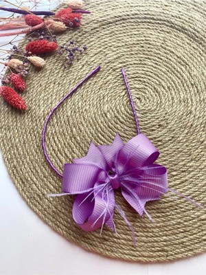 İrembaby Anne Lohusa Tacı Lila Tüylü Fiyonk Lohusa Tacı Saç Bandı