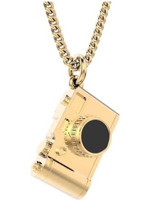 Özgürce Şık 18 Ayar Altın Kaplama Fotoğraf Makinesi Kolye - Zarif Takı