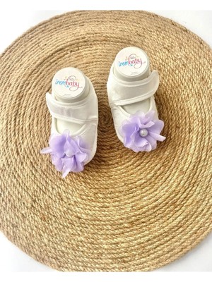 İrembaby Bebek Ayakkabı Süslü Patik Lila Çiçekli (Lohusa-Çekim-Mevlüt)