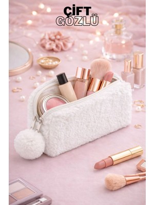 Özgürce Çift Bölmeli Çok Amaçlı Fermuarlı Seyahat ve Makyaj Çantası