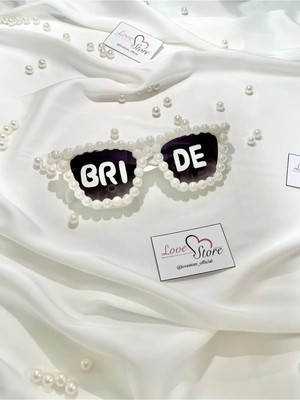 İrembaby Gelin Güneş Gözlüğü Özel Tasarım Incili Bride Yazılı Güneş Gözlüğü Fotoğraf Çekimi Aksesuarı