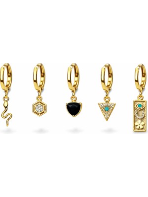 Venüs Design Çelik 6lı Şans Küpe Seti