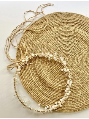 İrembaby Anne Lohusa Tacı Hasırlı Incili Lohusa Tacı Saç Bandı ( Gelin Tacı - Çekim )