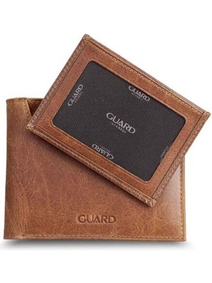 Guard Antik Taba Hakiki Deri Çıkarılabilir Gizli Kartlıklı Yatay Erkek Cüzdan // GRD260225WT1582