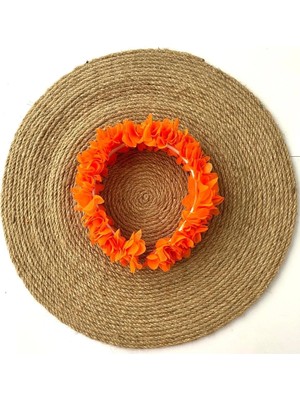 İrembaby Anne Lohusa Tacı Turuncu Çiçekli Lohusa Tacı (Çekim-Düğün-Kına)