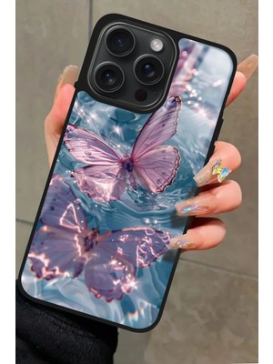 Snacase  Apple iPhone 11 Pro Uyumlu Pembe Kelebek Tasarımlı Parlak Silikon Kılıf