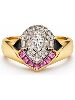 Venüs Design Çelik Bordo Taşlı Yüzük (Ayarlanabilirdir)