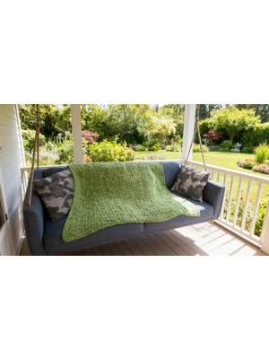 Shiny House El Yapımı Dekoratif Koltuk Şalı / Tv Battaniyesi – Kalın Örgü Yumuşak Dokulu