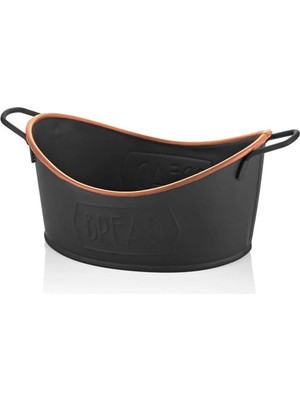 Feyza Design Şık Siyah-Bakır Ekmek Servisi 28X17 Cm, Modern ve Dayanıklı Tasarım