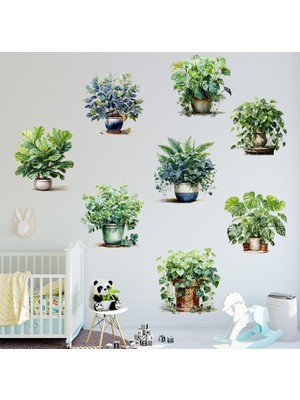 NW NessiWorld Saksılı Çiçek Tasarımlı 8li Sticker MC-480A