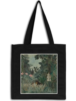INKD Sanatsal Kanvas Çanta – "the Equatorial Jungle" Henri Rousseau Tasarım - 35X40X10CM