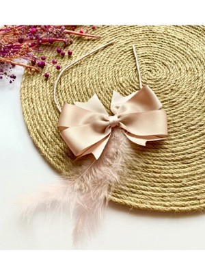İrembaby Anne Lohusa Tacı Pudra Pembe Tüylü Fiyonk