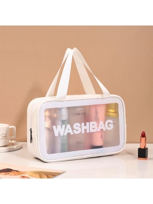 Özgürce Şeffaf Su Geçirmez Kişisel Bakım ve Makyaj Çantası (L)