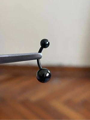 Rupen Kraft Siyah Renk Ultraliğht 10 mm Düz Titanyum Göbek Piercingi