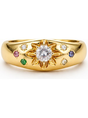 Venüs Design Çelik Renkli Taşlı Yüzük (Ayarlanabilirdir)