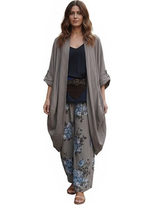 Eren Style Bohomiyan  Italyan Cepli Keten Kaftan & Kap (110.CM)