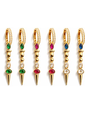 Venüs Design Çelik Renkli 6lı Set Küpe