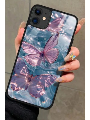 Snacase  Apple iPhone 11 Uyumlu Pembe Kelebek Tasarımlı Parlak Silikon Kılıf