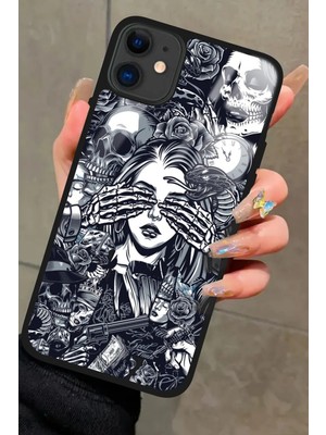Snacase  Apple iPhone 12 Uyumlu Kurukafa Posteri Tasarımlı Parlak Silikon Kılıf