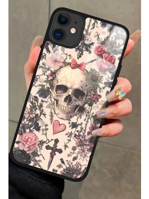 Snacase  Apple iPhone 12 Uyumlu Kurukafa Tasarımlı Parlak Silikon Kılıf