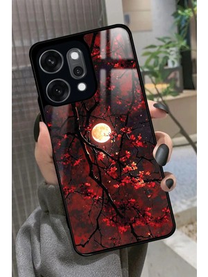 Snacase Oppo Reno 14 Pro Uyumlu Van Gogh Kırmızı Ağaç Tablo Tasarımlı Parlak Silikon Kılıf
